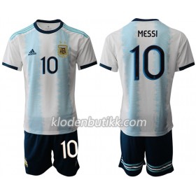 Argentina MESSI 10 Barn Hjemmedraktsett Copa América 2019 Kortermet (+ Korte bukser)